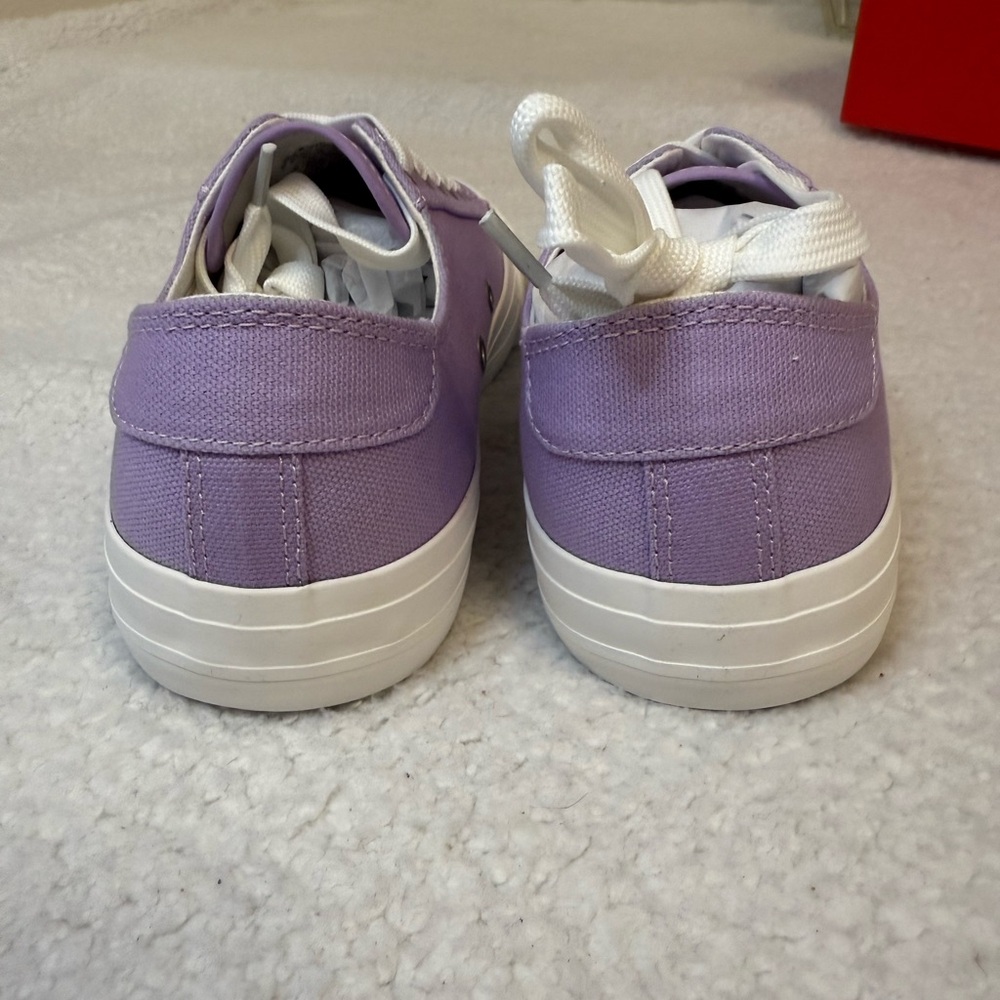 SwingDish Spikeless Traveler Coated Canvas Lavender Print Golf Shoes - Picture 6 of 13